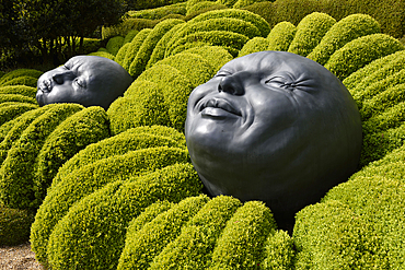 Emotions garden with works by the Spanish artist Samuel Salcedo at Les Jardins d'Etretat, Etretat, Seine-Maritime department, Normandy region, France, Europe