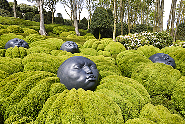 Emotions garden with works by the Spanish artist Samuel Salcedo at Les Jardins d'Etretat, Etretat, Seine-Maritime department, Normandy region, France, Europe