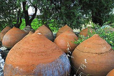 Earthenware jars around village of Omodos, Troodos Mountains, Cyprus, Eastern Mediterranean Sea, Europe