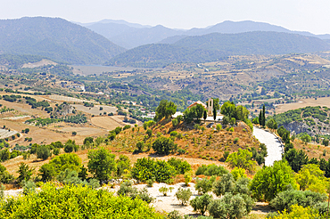 Landscape of the mountain range around Paphos, Cyprus, Eastern Mediterranean Sea, Europe