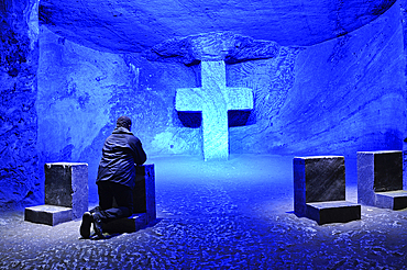 One of the Stations of the Cross, Salt Cathedral of Zipaquira, Cundinamarca department, Savannah of Bogota, Colombia, South America