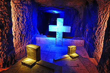 One of the Stations of the Cross, Salt Cathedral of Zipaquira, Cundinamarca department, Savannah of Bogota, Colombia, South America