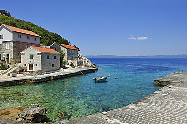 Protected historic site of Lucica, a former fishermen's settlement near Lastovo town, Lastovo island, Croatia, Southeast Europe