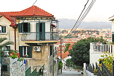 Steps going downhill (Boticeva setaliste) leading to the Belvedere at Marjane Hill, Split, Croatia, Southeast Europe