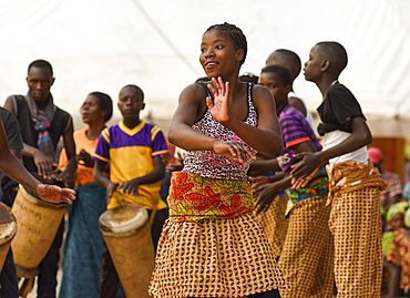 Dancers and celebrations at the start of the Ukusefya Pa Ng'wena Ceremony, Kasama, Zambia, Africa