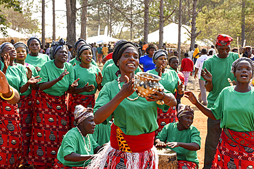 Dancing at the Ukusefya Pa Ng'wena Ceremony, Kasama, Zambia, Africa