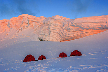 Base camp at Nevado Alpamayo & Nevado Quitaraju in Peru.