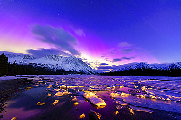 Aurora Borealis, Kathleen Lake, Yukon, Canada.