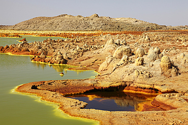 January 27, 2011 - Dallol geothermal area, potassium salt deposits formed by brine hot springs, Danakil Depression, Ethiopia.