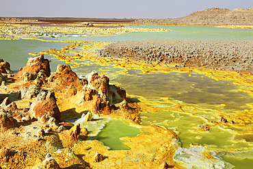 January 27, 2011 - Dallol geothermal area, potassium salt deposits formed by brine hot springs, Danakil Depression, Ethiopia.
