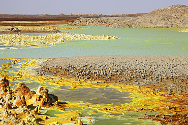 January 27, 2011 - Dallol geothermal area, potassium salt deposits formed by brine hot springs, Danakil Depression, Ethiopia.