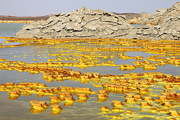 January 27, 2011 - Dallol geothermal area, potassium salt deposits formed by brine hot springs, Danakil Depression, Ethiopia.