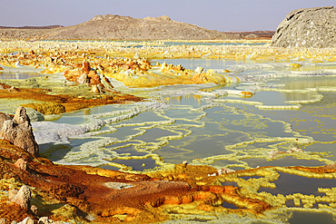 January 27, 2011 - Dallol geothermal area, potassium salt deposits formed by brine hot springs, Danakil Depression, Ethiopia.