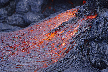 Close-up of lava flow, Kilauea volcano, Big Island, Hawaii.