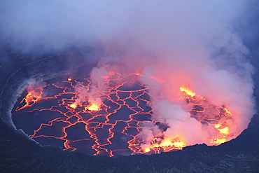January 21, 2011 - Active lava lake in pit crater, Nyiragongo Volcano, Democratic Republic of the Congo.