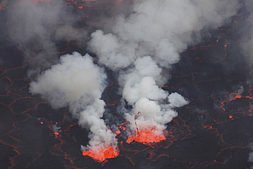 January 21, 2011 - Small fountains in lava lake, Nyiragongo Volcano, Democratic Republic of the Congo.