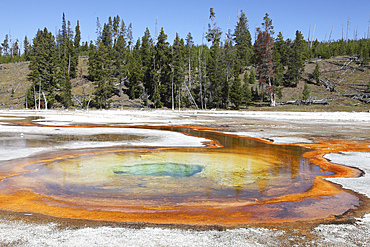 September 12, 2009 - Chromatic Pool Hot Spring, Upper Geyser Basin geothermal area, Yellowstone Caldera, Yellowstone National Park, Wyoming.