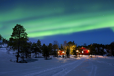 Aurora Borealis, Tennevik Lake, Troms, Norway.