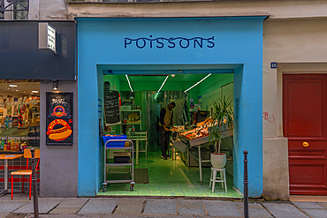 Fishmonger in the Marais, Paris, France