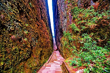 Gap between two peaks of Mount Jianglang, Jiangshan City, Zhejiang Province, China.