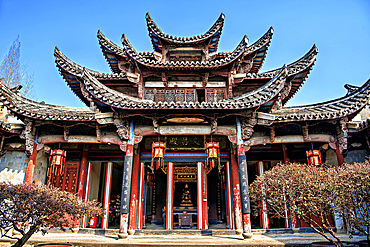 Wenchang Hall (built 1909), Nianbadu ancient town (since 878 AD), Jiangshan City, Zhejiang Province, China. Strategically located at the junction of Zhejiang, Jiangxi and Fujian provinces, the town embodies cultures of the 3 provinces.