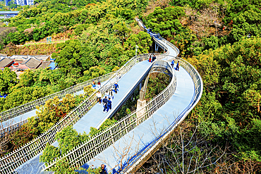 FuDao (Fortune Walkway), Fuzhou, Fujian Province, China. FuDao is a picturesque 19km elevated walkway straddling several hills and parks in Fuzhou.