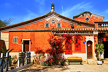 Wulin traditional village, Quanzhou, Fujian Province, China. The village has a strong South East Asian architectural influence as it was built by Chinese emigrants from South East Asia during the Qing and ROC era.