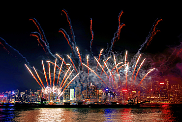 Fireworks display at Victoria Harbour, Hong Kong.