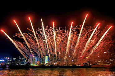 Fireworks display at Victoria Harbour, Hong Kong.