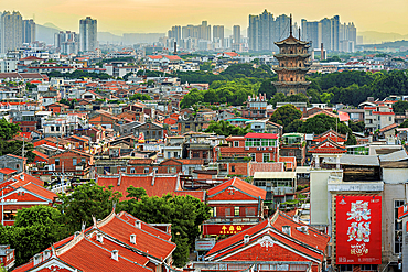 Sunset view of the old town of Quanzhou: Emporium of the World (UNESCO World Heritage), Fujian Province, China
