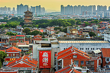 Sunset view of the old town of Quanzhou: Emporium of the World (UNESCO World Heritage), Fujian Province, China