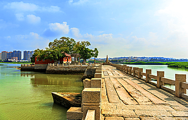 Luoyang Bridge, one of the four famous ancient bridges in China. Built in 1059, this is China's first stone bay bridge. Quanzhou: Emporium of the World (UNESCO World Heritage), Fujian Province, China