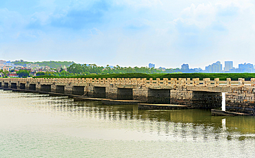 Luoyang Bridge, one of the four famous ancient bridges in China. Built in 1059, this is China's first stone bay bridge. Quanzhou: Emporium of the World (UNESCO World Heritage), Fujian Province, China