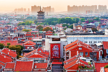 Sunset view of the old town of Quanzhou: Emporium of the World (UNESCO World Heritage), Fujian Province, China