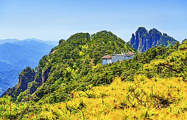 A cable car station in Huangshan (Mt Huang), UNESCO World Heritage and UNESCO Global Geopark, Anhui Province, China.