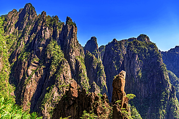 Stone with a face. Huangshan (Mt Huang), UNESCO World Heritage and UNESCO Global Geopark, Anhui Province, China.