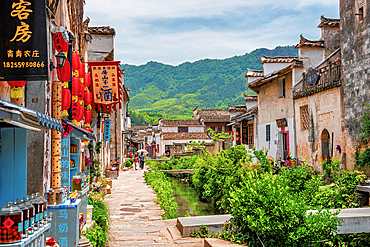 Pingshan Ancient Village, Huangshan City, Anhui, China. This millennia old village still retains many historic buildings from the Ming and Qing Dynasty era.