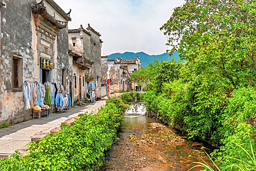 Pingshan Ancient Village, Huangshan City, Anhui, China. This millennia old village still retains many historic buildings from the Ming and Qing Dynasty era.