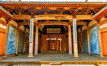 Shu GuangYu Hall (built mid-1700s) is the main ancestral hall of the Shu family, founding clan of Pingshan Ancient Village. Pingshan Ancient Village, Huangshan City, Anhui, China.
