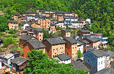 YangChan Tulou, an ancient earthen buildings village of more than 400 years nestled in the mountains in She County, Huangshan, Anhui Province, China. The oldest standing building in the village is more than 200 years old.