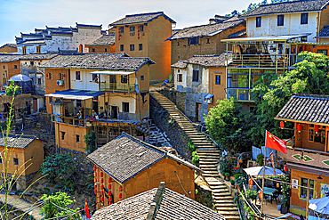 YangChan Tulou, an ancient earthen buildings village of more than 400 years nestled in the mountains in She County, Huangshan, Anhui Province, China. The oldest standing building in the village is more than 200 years old.