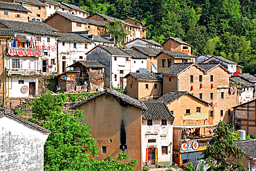 YangChan Tulou, an ancient earthen buildings village of more than 400 years nestled in the mountains in She County, Huangshan, Anhui Province, China. The oldest standing building in the village is more than 200 years old.