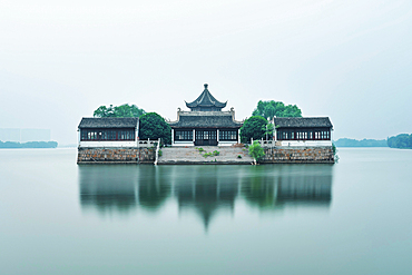TianJingGe (Heavenly Mirror Courtyard), an ancient mansion built on a lake. It's history traces back more than 2000 years ago. The current mansion was a rebuilt in 1757. Suzhou City, Jiangsu, China