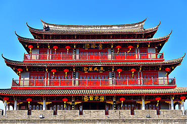 Guangji Gate Tower. Built in 1370, the gate leads into Chaozhou ancient city, Paifang street, the main tourist destination in Chaozhou City. Guangdong Province, China.