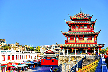 Guangji Gate Tower. Built in 1370, the gate leads into Chaozhou ancient city, Paifang street, the main tourist destination in Chaozhou City. Guangdong Province, China.