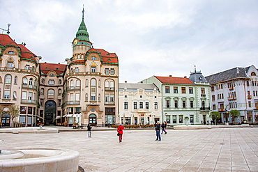 Oradea, Romania - 04.25.2022:Oradea medieval downtown in Transylvania Romania