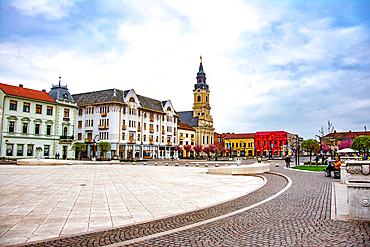 Oradea, Romania - 04.25.2022:Oradea medieval downtown in Transylvania Romania