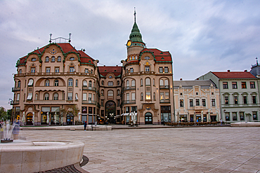 Oradea, Romania - 04.25.2022:Oradea medieval downtown in Transylvania Romania