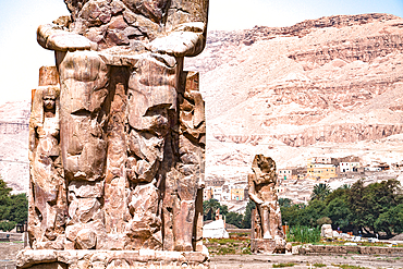 Details of the eroded stone of the Colossi of Memnon, West Bank, Luxor
