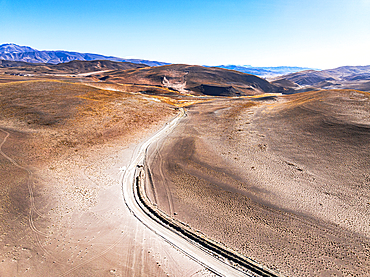 Ruta Nacional 40 through the barren landscape of the Puna de Atacama, Argentina